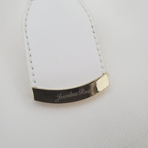 Jewelna Rose white handbag purse w/ shoulder strap - Picture 4 of 6